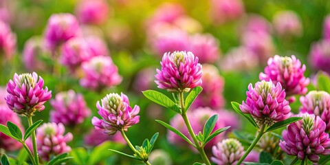 Obraz premium Beautiful close-up of Lespedeza thunbergii, also known as Japanese clovers or bush clovers, in full bloom , nature, flowers, pink