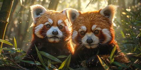 International Red Panda Day red pandas in a bamboo forest, September 16th
