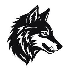 wolf silhouette  - black vector design  