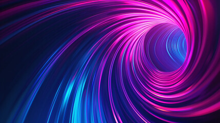 Neon Light Vortex with Dynamic Curved Trails