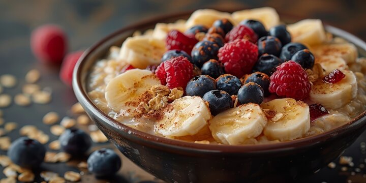 National Oatmeal Day bowl of oatmeal with toppings, October 29th