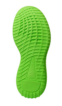 Green sole of shoes.