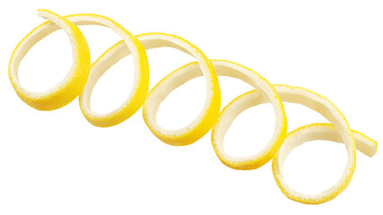 Lemon Peel isolated on white background, full depth of field