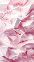 Fototapeta premium Aesthetic geometric ice crystal shapes 3D background, light pink color. Technology presentation template. Generative AI