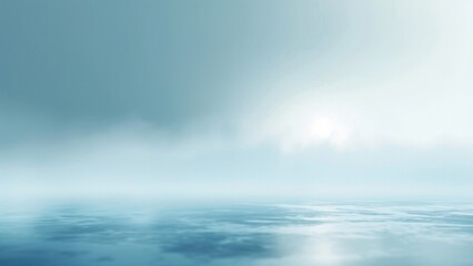 Fototapeta premium Blue sky background with clouds and water surface. 3d render illustration