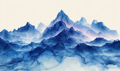 Fototapeta premium Blue mountain-shaped AI-generated image.