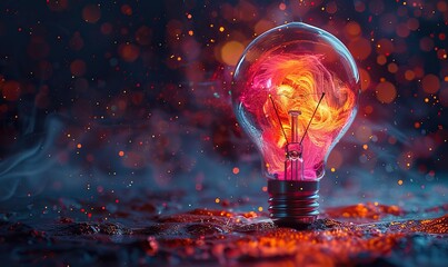 a lightbulb concept, formed entirely from vibrant paint, symbolizing a unique and creative idea.