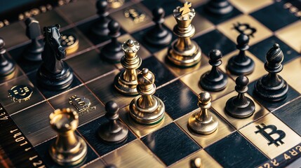 Chess Game with Cryptocurrency and Businessmen
