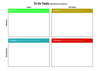 Eisenhower Matrix Task Sheet