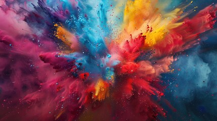 Explosion of Colorful Paints