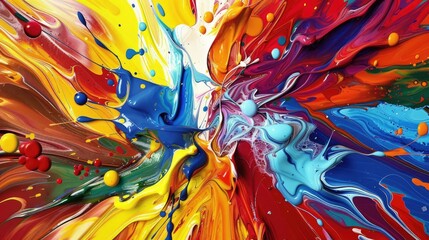 Explosion of Colorful Paints