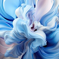 Obraz premium Abstract Blue and White Swirling Liquid.