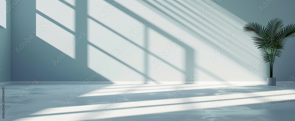 Canvas Prints empty room with sunlight casting geometric shadows on the walls and floor