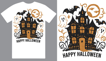 Happy Halloween day a creative T shirt design vector 