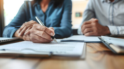 Businesspeople Signing Documents