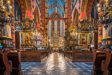 Krakow, Poland. historical downtown of Cracovia, polish travel background