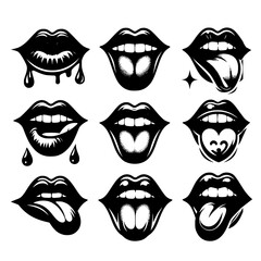 collection of lips
