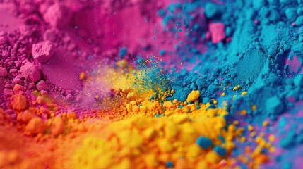 Indian Holi festival colours. Toned image
