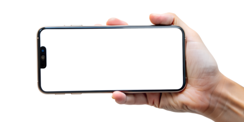 4K HD Image of Hand Holding Smartphone - Transparent Background