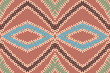 Ethnic abstract beautiful art. Ikat seamless pattern in tribal, folk embroidery, Mexican style. Aztec geometric art ornament print. Design for carpet, wallpaper, clothing, wrapping, fabric.