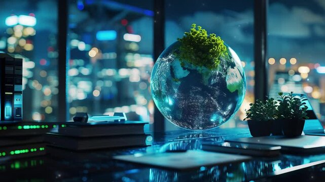 A corporate report highlighting ESG (Environmental, Social, Governance) metrics within the green energy sector, showcasing sustainable business practices in the renewable energy industry