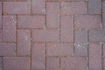 abstract background of red tiles on the track in the park