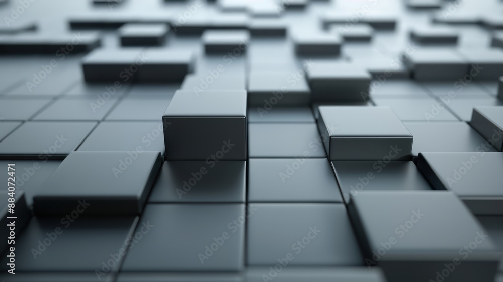 Poster a close up of a gray and black cube pattern