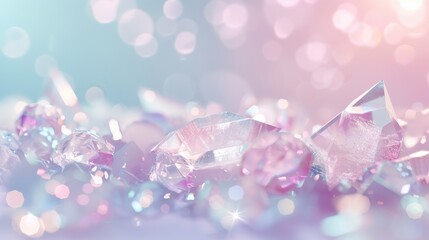 Fototapeta premium A close up of a pile of pink crystals