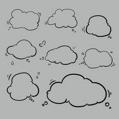 hand drawn doodle style design .Thought bubble icon design. Vector illustration