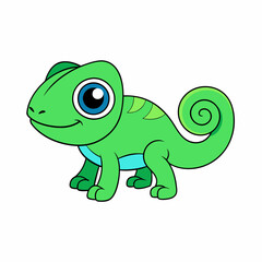 Obraz premium chameleon cartoon illustration