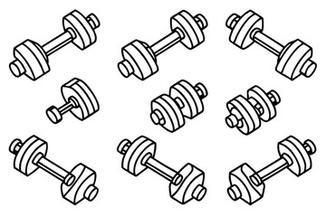 Dumbbells Art Innovative Line Art Illustration Inspiration and Examples