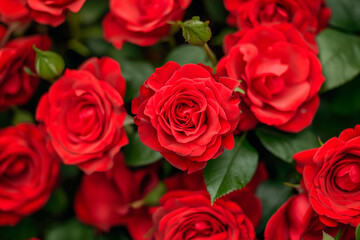 Naklejka premium beautiful red rose flower in full frame background