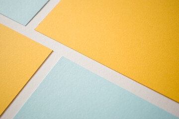 Light yellow and blue divided background, copy space