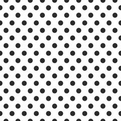 A black and white image of a pattern of black dots. The image is simple and clean, with no other colors or patterns. The dots are evenly spaced and arranged in a grid-like pattern