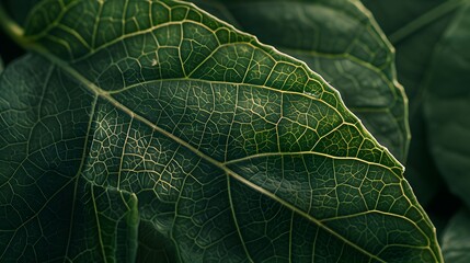 Fototapeta premium Intricate close-up of leaf veins, adding a natural and detailed pattern for a variety of uses. 