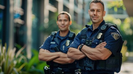 Fototapeta premium Two uniformed police officers