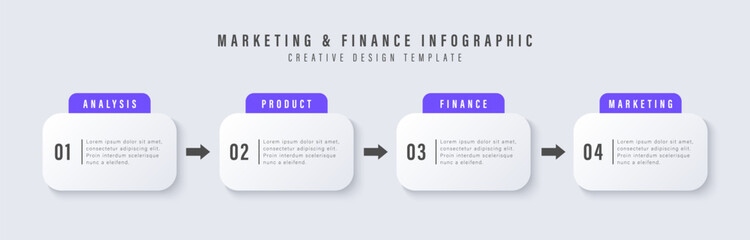Timeline infographic template. 4 Step timeline journey, calendar Flat simple infographics design template. presentation graph. Business concept with 4 options, vector illustration.