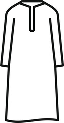 Traditional muslim man dress thobe jubba dishdasha kandura outline icon showing cultural clothing
