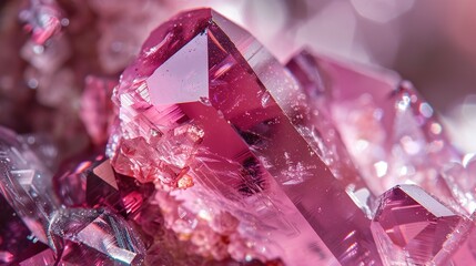 Pink garnet with vibrant gemstone texture and intricate detailing