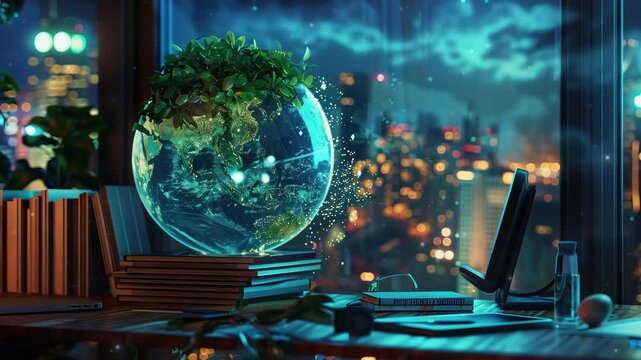 A corporate report highlighting ESG (Environmental, Social, Governance) metrics within the green energy sector, showcasing sustainable business practices in the renewable energy industry