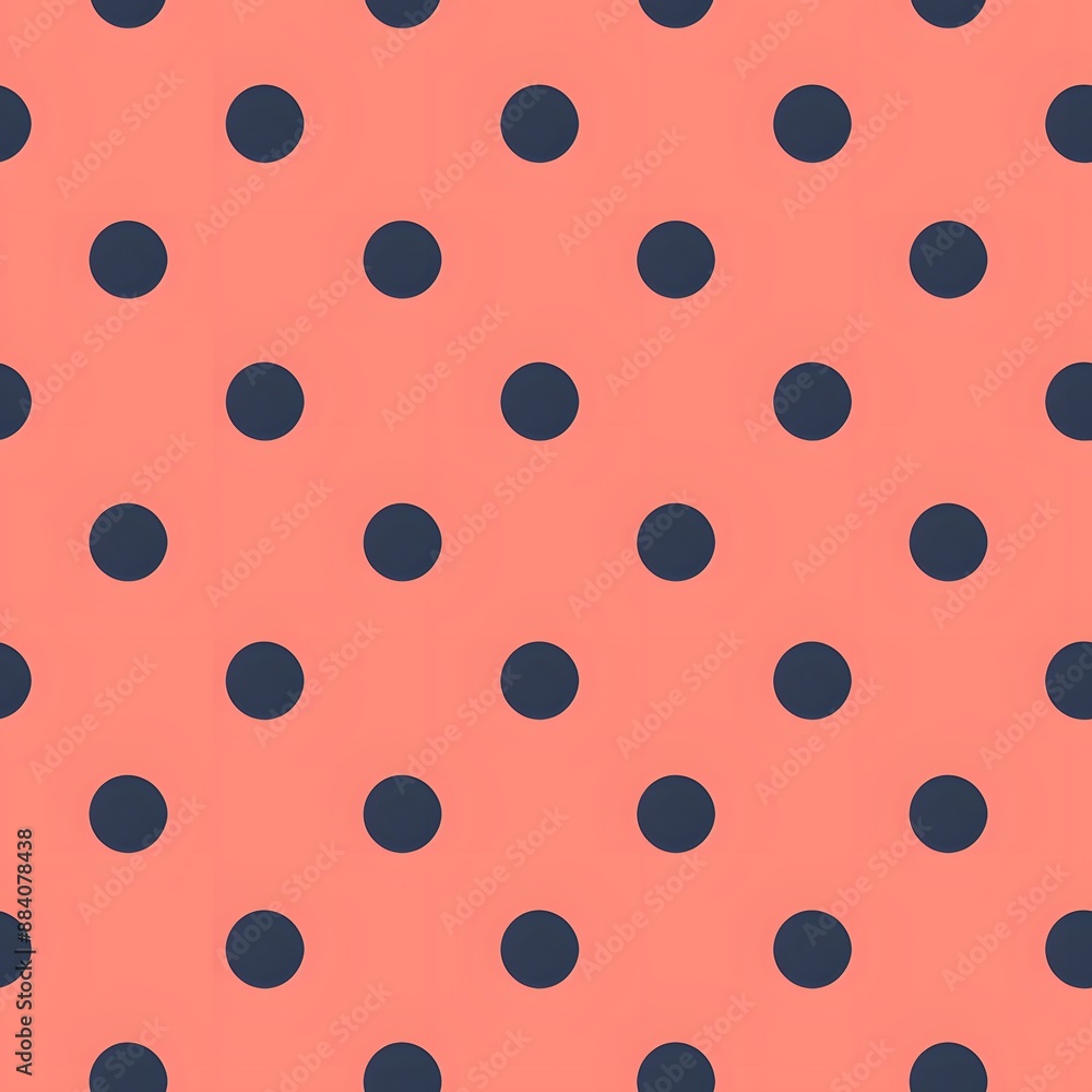 Wall mural A pink and blue polka dot pattern. The pattern is made up of black and white dots