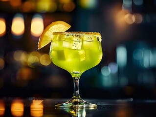 Colorful Garnish on this Vibrant Meloncello