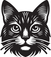 cute cat head silhouette vector bundle