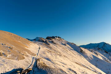 厳冬期 燕岳の夕焼け