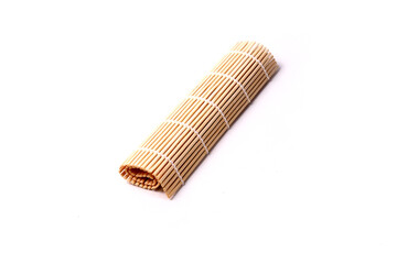 bamboo sushi rolling on white background