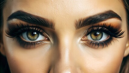 Close-Up of Beautifully Styled Eyebrows with Precision and Definition. Perfect for: Beauty Campaigns, Makeup Tutorials, Skincare Events