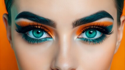 Naklejka premium Close-Up of Beautifully Styled Eyebrows with Precision and Definition. Perfect for: Beauty Campaigns, Makeup Tutorials, Skincare Events