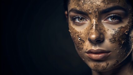 Fototapeta premium Detailed Capture of Exfoliated and Glowing Facial Skin. Perfect for: Skincare Ads, Beauty Blogs, Health Magazines