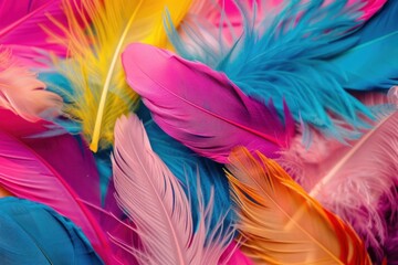 Obraz premium Colorful feather background for design use