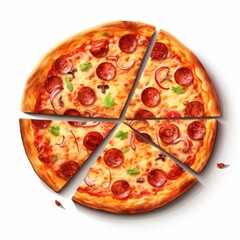 A delicious pepperoni pizza topped with fresh basil